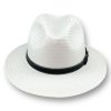 Pánský letní bílý klobouk Fedora (Velikost M (56-57 cm), Barva bílá)