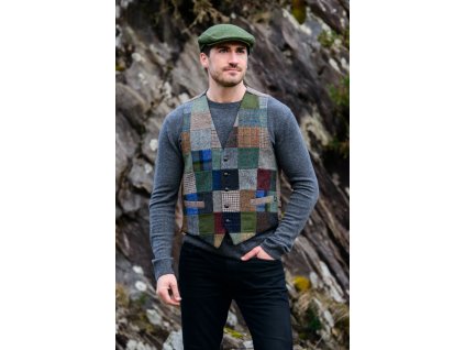 Pánská vlněná vesta - irská, tweed Patch Waistcoat
