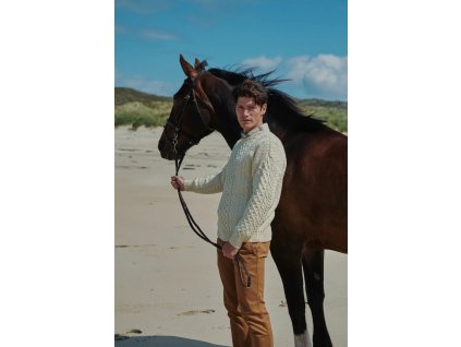 A825 InishbofinTraditionalAranSweater WorstedWool Cream 01 768x