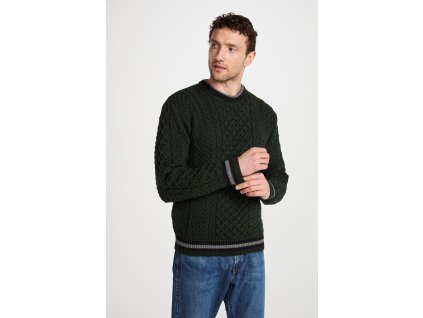 Tradiční Irský svetr Aran s kulatým výstřihem - B137/118