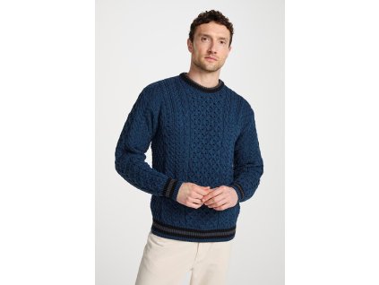 Tradiční Irský svetr Aran s kulatým výstřihem - B137/123
