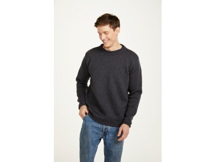 Irský svetr s rolovaným límcem a lemy - B782/070