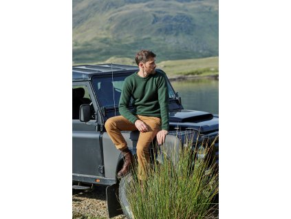 Irský svetr s rolovaným límcem a lemy - B782/193