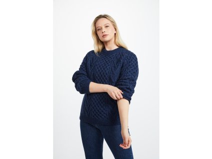 Irský ručně pletený svetr s kulatým výstřihem - S157/670