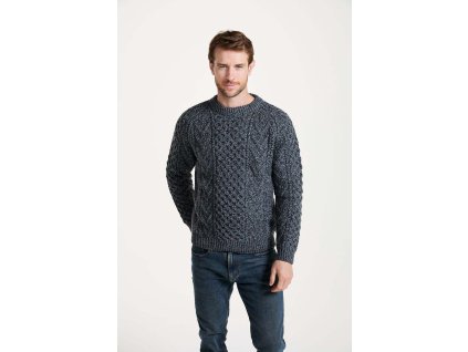 Irský ručně pletený svetr s kulatým výstřihem - S157/672