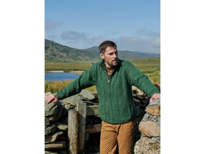 Irský pletený svetr Cardigan se zipem  - S361/664