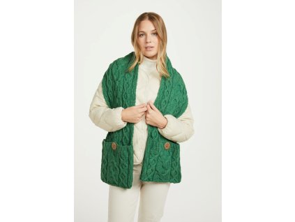 Irská pletená šála s kapsami-A721/257