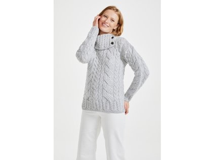 Irský dámský svetr s knoflíkovým výstřihem -B170/790