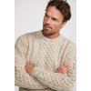 A825 InishbofinTraditionalAranSweater WorstedWool FleckedOat 02