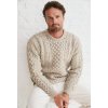 A825 InishbofinTraditionalAranSweater WorstedWool FleckedOat 03