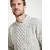A823 InisheerTraditionalAranSweater Merino FleckedCream 06