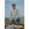 A823 InisheerTraditionalAranSweater Merino FleckedCream 01