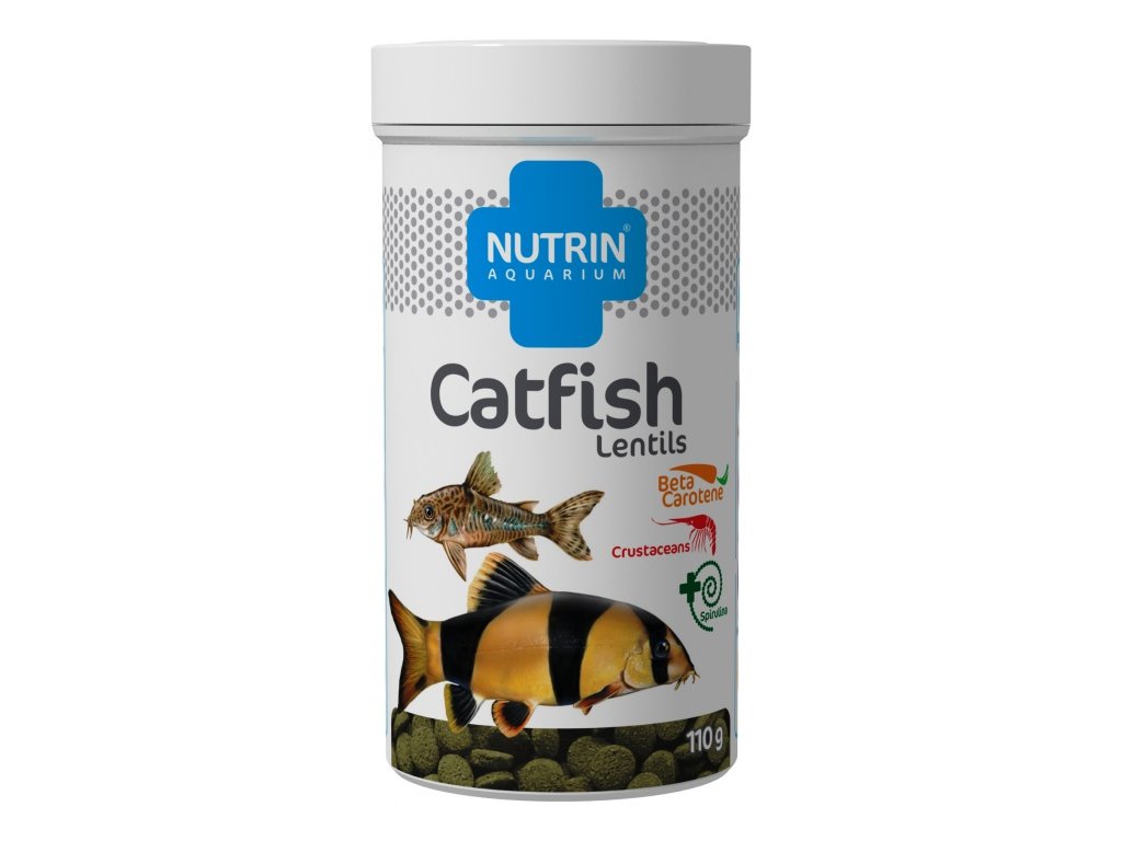 NUTRIN  Aquarium - CATFISH LENTILS 110g - Kompletní krmivo pro všežravé ryby hledající potravu u dna akvárií.