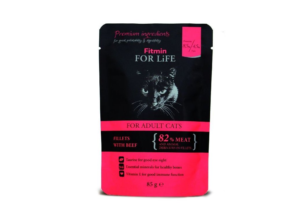 Fitmin Cat For Life pouch adult beef 85g