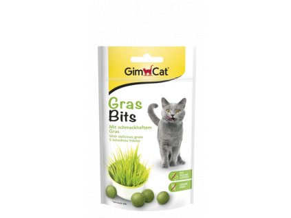 GIMCAT GRAS BITS tablety s kočičí trávou 40g