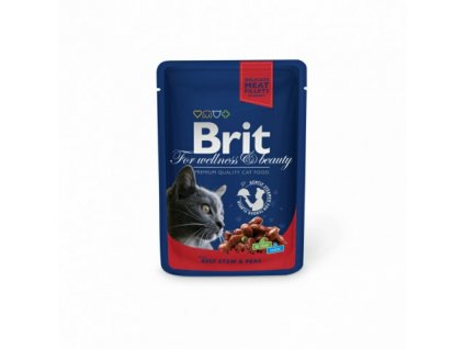 Brit Premium Cat kapsa with Beef Stew & Peas 100g