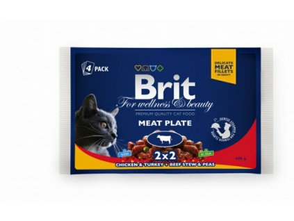 Brit Premium Cat kapsa Meat Plate 400g (4x100g)