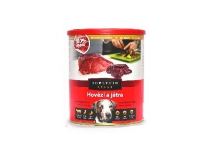 Topstein hovězí s játry v plechu 800 g