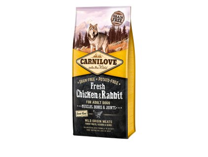 Carnilove Fresh Chicken & Rabbit Muscles, Bones & Joints for Adult dogs 12 kg