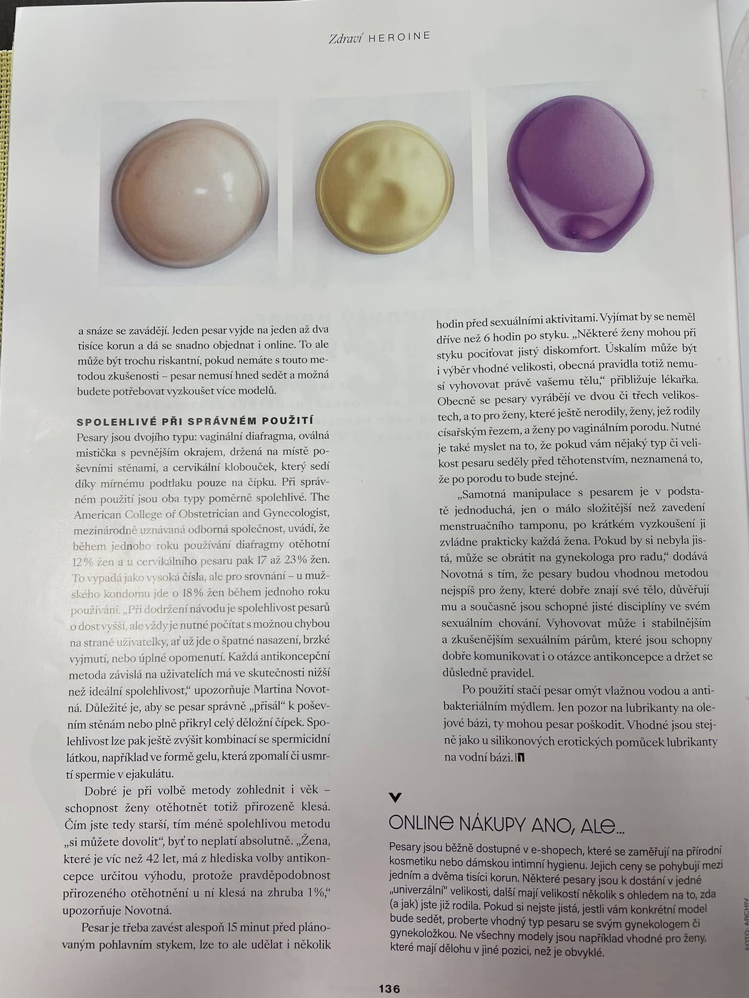 Článek v časopise Heroine - detail textu