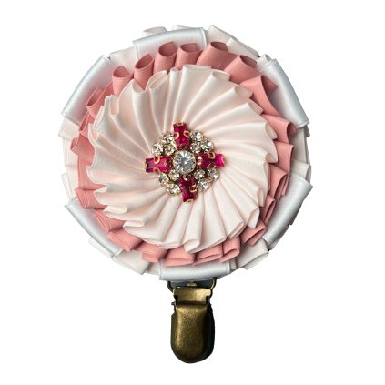 Kytička ze skládané stuhy tříbarevná