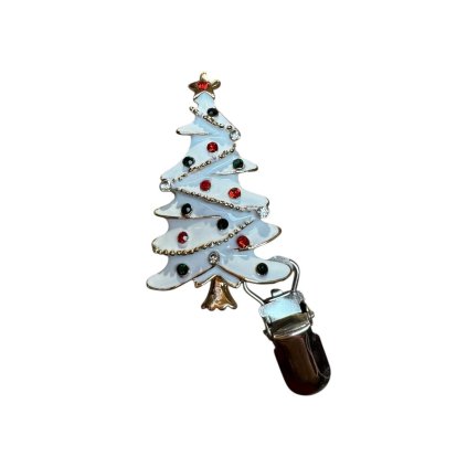 Vánoční brož - bílý stromeček