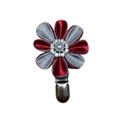 Kytička na číslo červenostříbrná