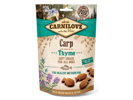 5259 carnilove dog semi moist snack carp thyme 200g