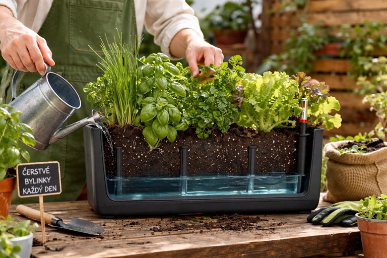 Jak připravit samozavlažovací truhlík pro bylinky a listovou zeleninu