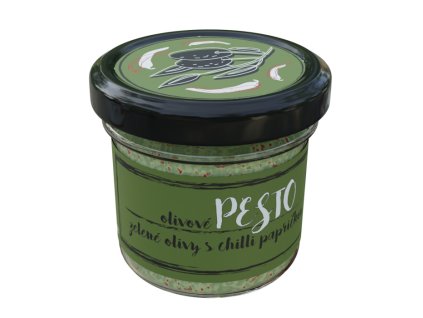 Pesto zelene olivy s chilli paprickou
