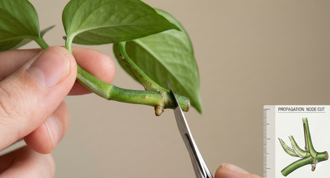 Řízkování – správný řez pod uzlem