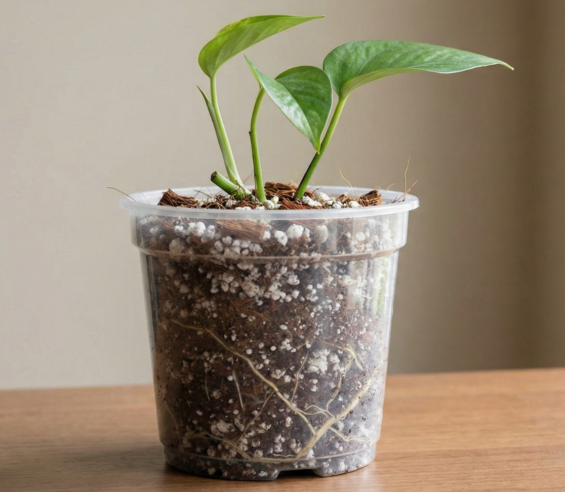 Množení v substrátu – vzdušný mix a průhledný květináč