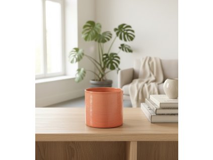 Keramický obal oranžový, průměr 12 cm