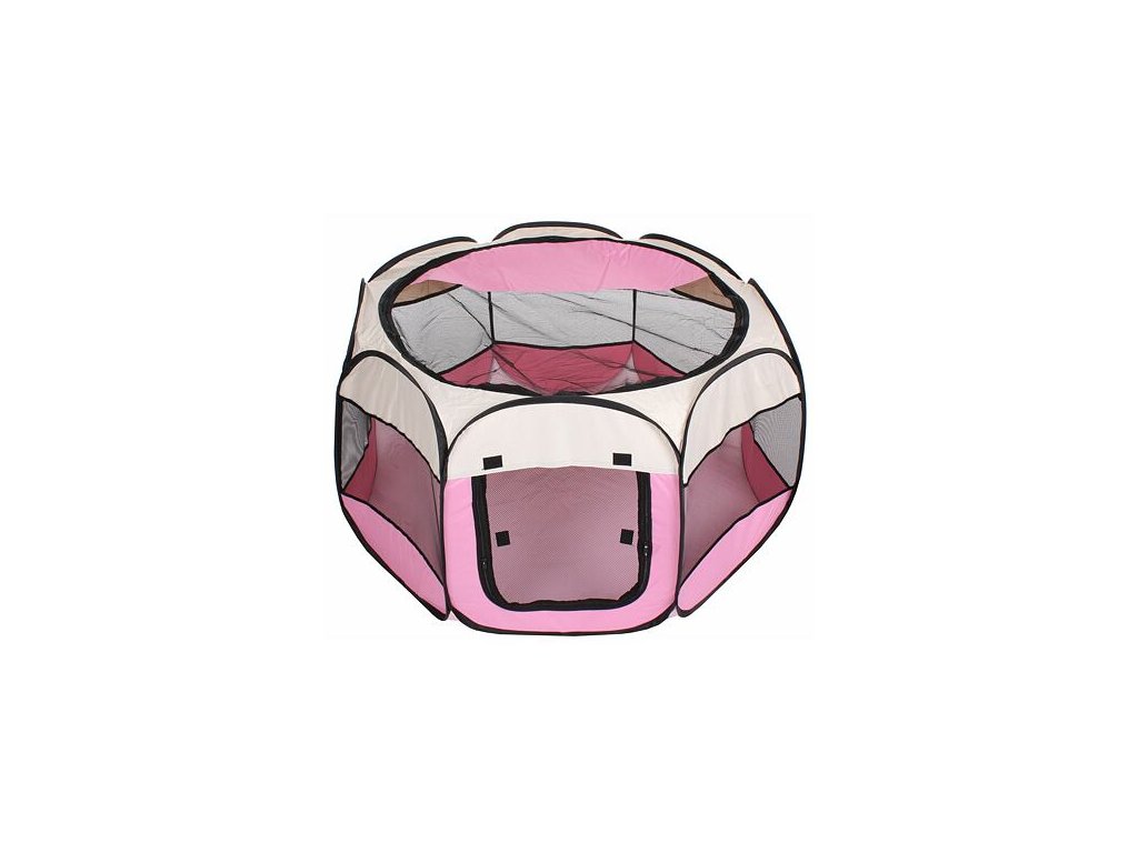 Pet Octagonal enclosure for dogs white-pink variant 42939