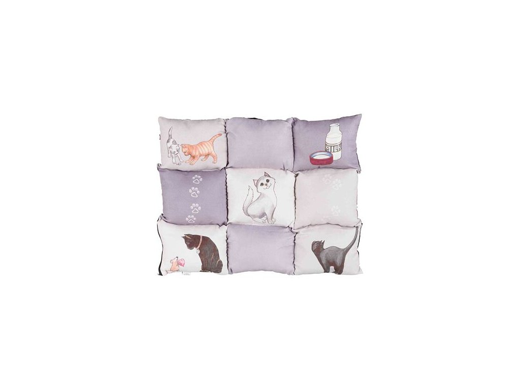 Colored soft mat PATCHWORK cat 55 x 45 cm gray