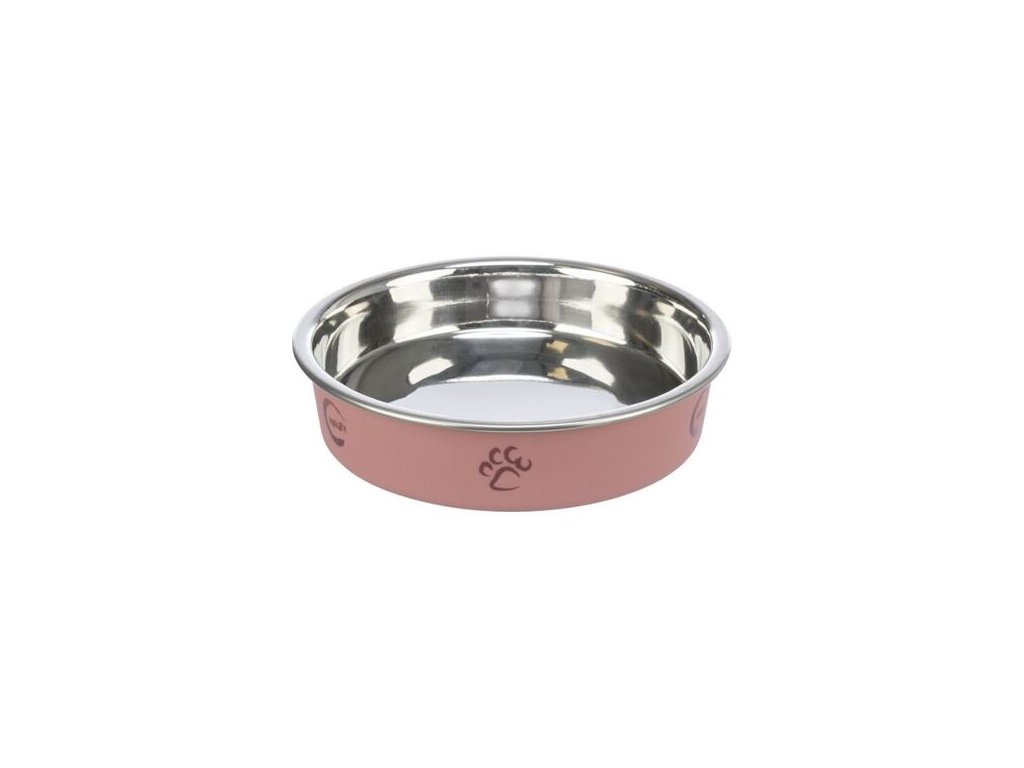 Stainless steel bowl with colored lining for short-nosed cats 0.25l/13 cm