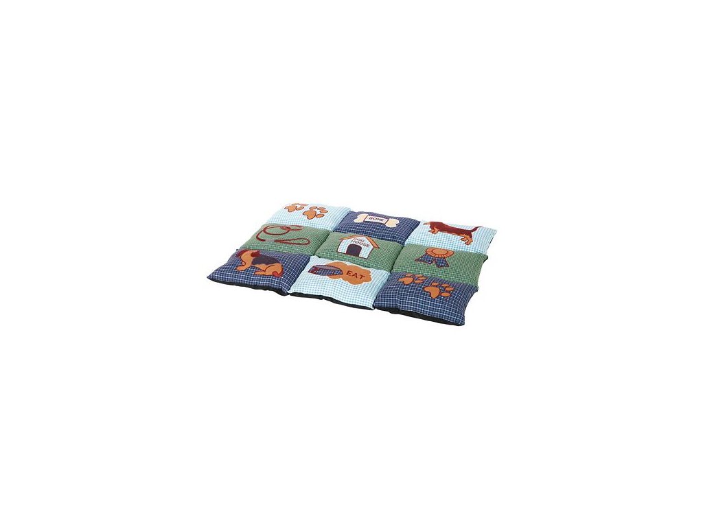 Colored soft mat PATCHWORK 80 x 55 cm, non-slip, - blue/green