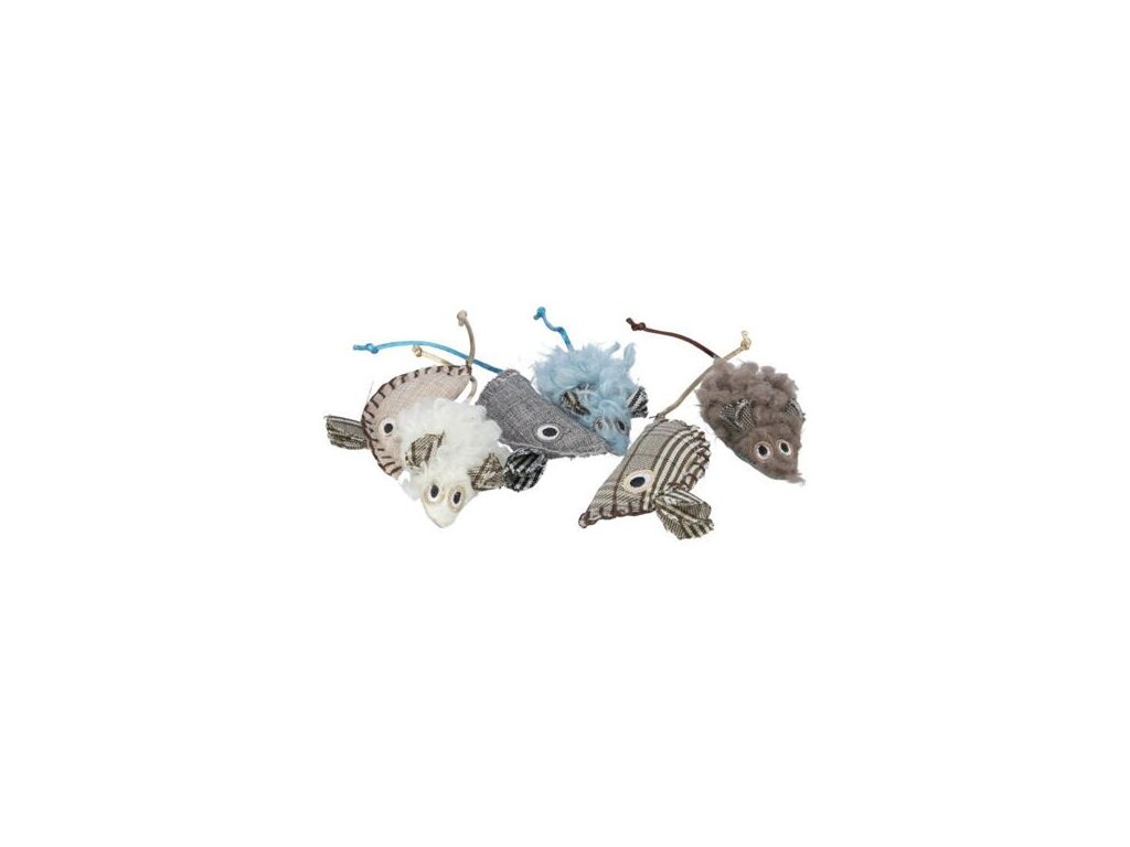 Fabric/plush mouse with catnip, 8 cm, different types
