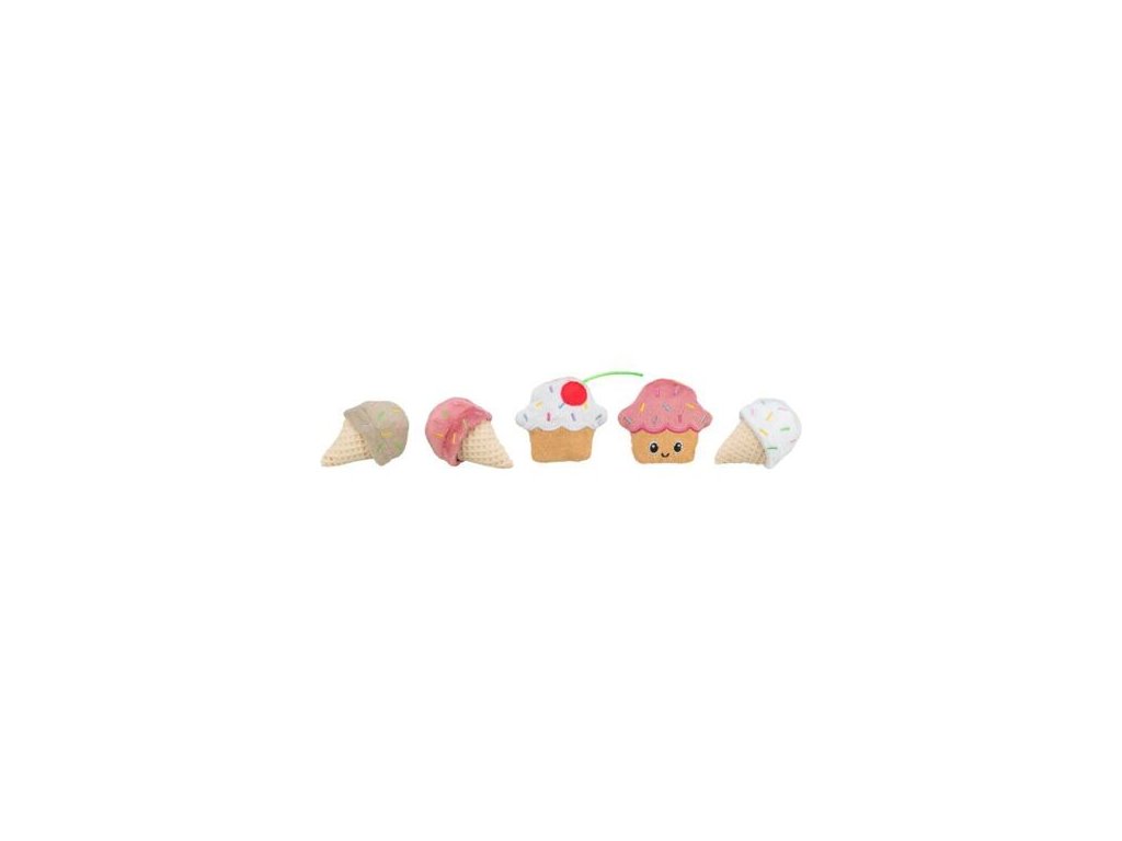 Ice cream / cake, toy with catnip, 7 cm, plush, various types