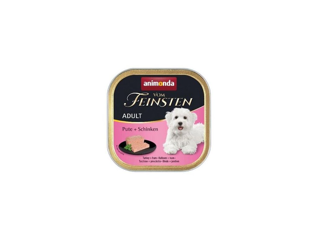 ANIMONDA Pastete ERWACHSENE (LEICHTES MITTAGESSEN) – Truthahn + Schinken für Hunde 150 g