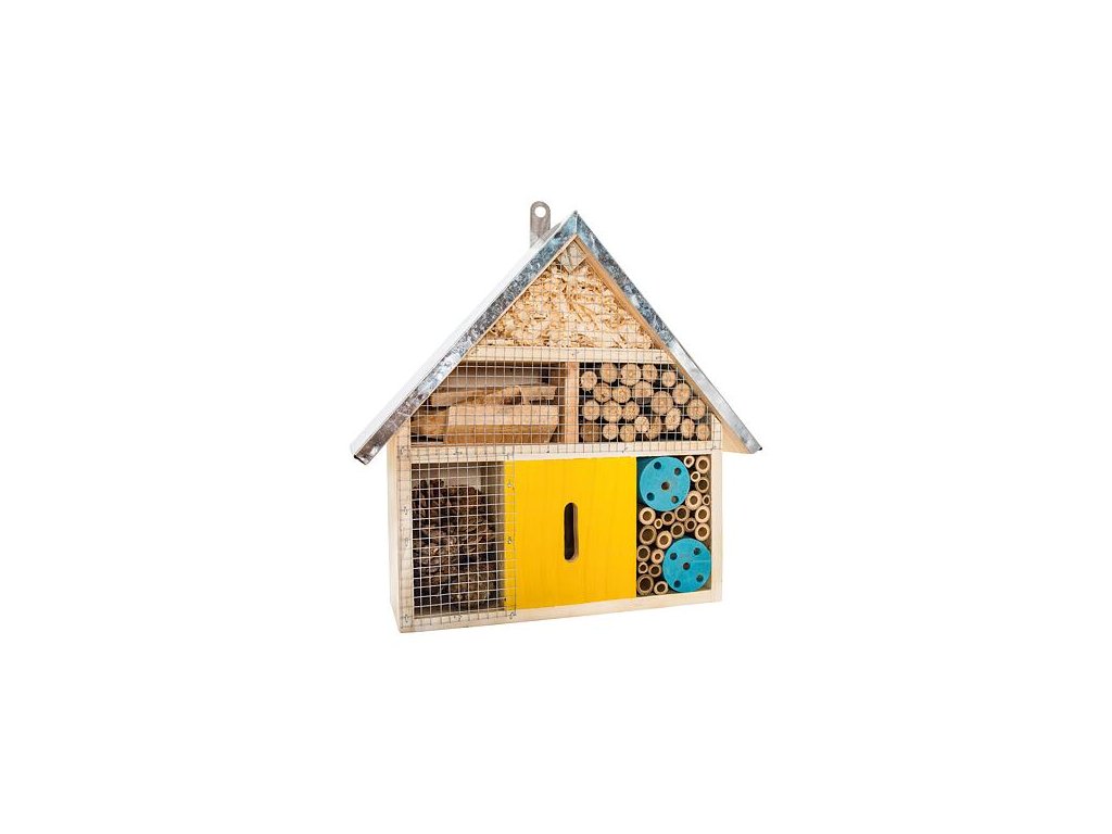 PetBuddy colorful villa, hotel for insects, 30 x 9 x 27.5 cm, pine wood