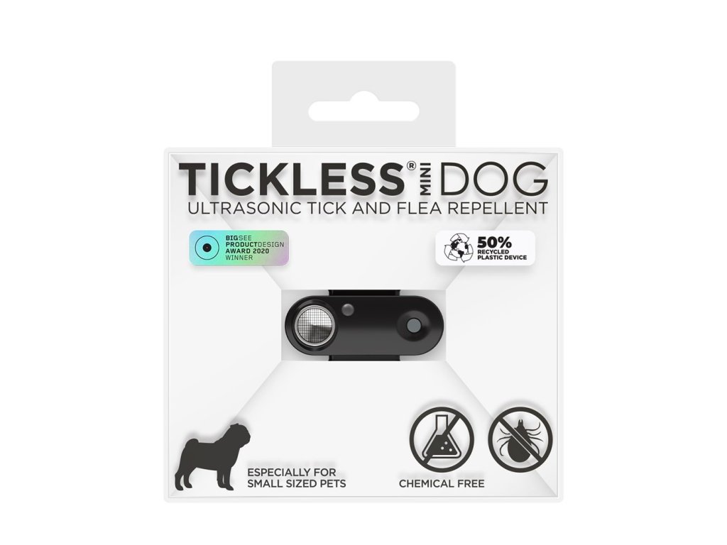 TICKLESS Mini dog Nabijeci ultrazvukovy odpuzovac klistat a blech Cerna 0803202412235581208
