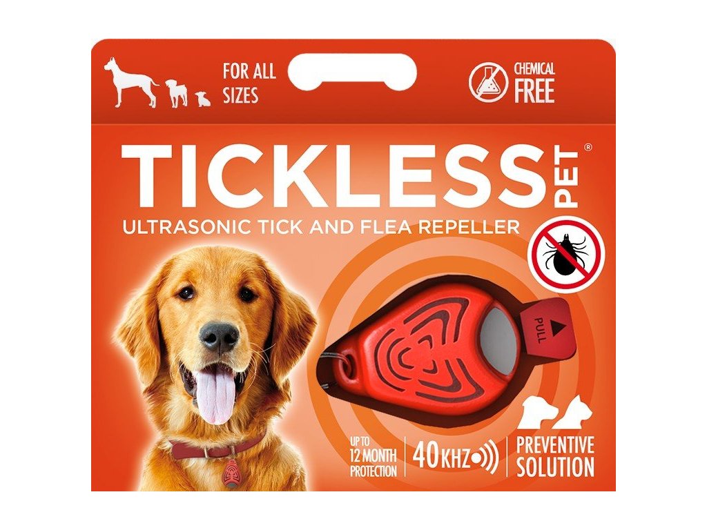 TICKLESS PET Ultrazvukovy odpuzovac klistat a blech pro psy Oranzova 1404202515441167681