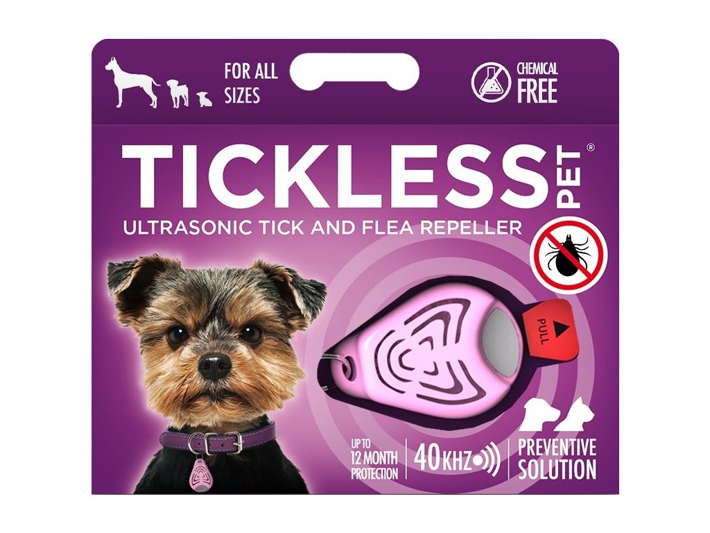 TICKLESS PET Ultrazvukovy odpuzovac klistat a blech pro psy Ruzova 1404202515385692154