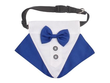 Formal bow tie for dogs blue clothing size M