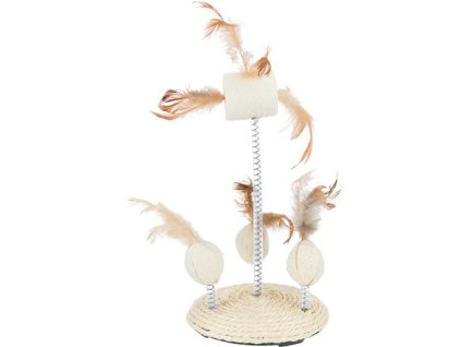 Natural spring toy (loofah, feathers) 15x30 cm