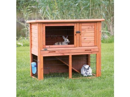 NATURA Kaninchenstall mit Auslauf 116 x 97 x 63 cm, braun