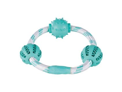Vòng bông DentaFun có 3 bi, ø 20 cm/ø 5 cm, cao su tự nhiên