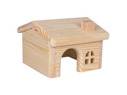 Holzhaus mit Satteldach für Mäuse und Hamster 15x11x15cm