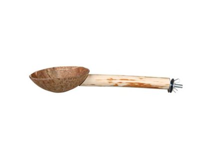 Wooden perch with coconut bowl 25cm/18mm